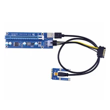 2 Express16x pçs/lote Mini PCI-E para PCI Adaptador de Riser Extensor com Cabo de Alimentação SATA para Placa De Vídeo de Mineração