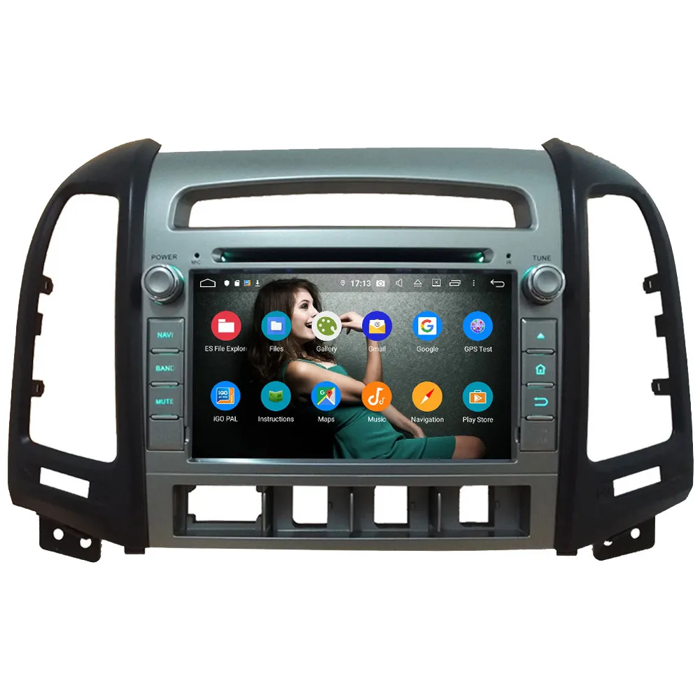 Top Klyde 4G WIFI DSP Android 9 Octa Core 4GB RAM 64GB ROM BT Car DVD Multimedia Player Radio For Hyundai Santa Fe 4 Hole 2006-2012 2