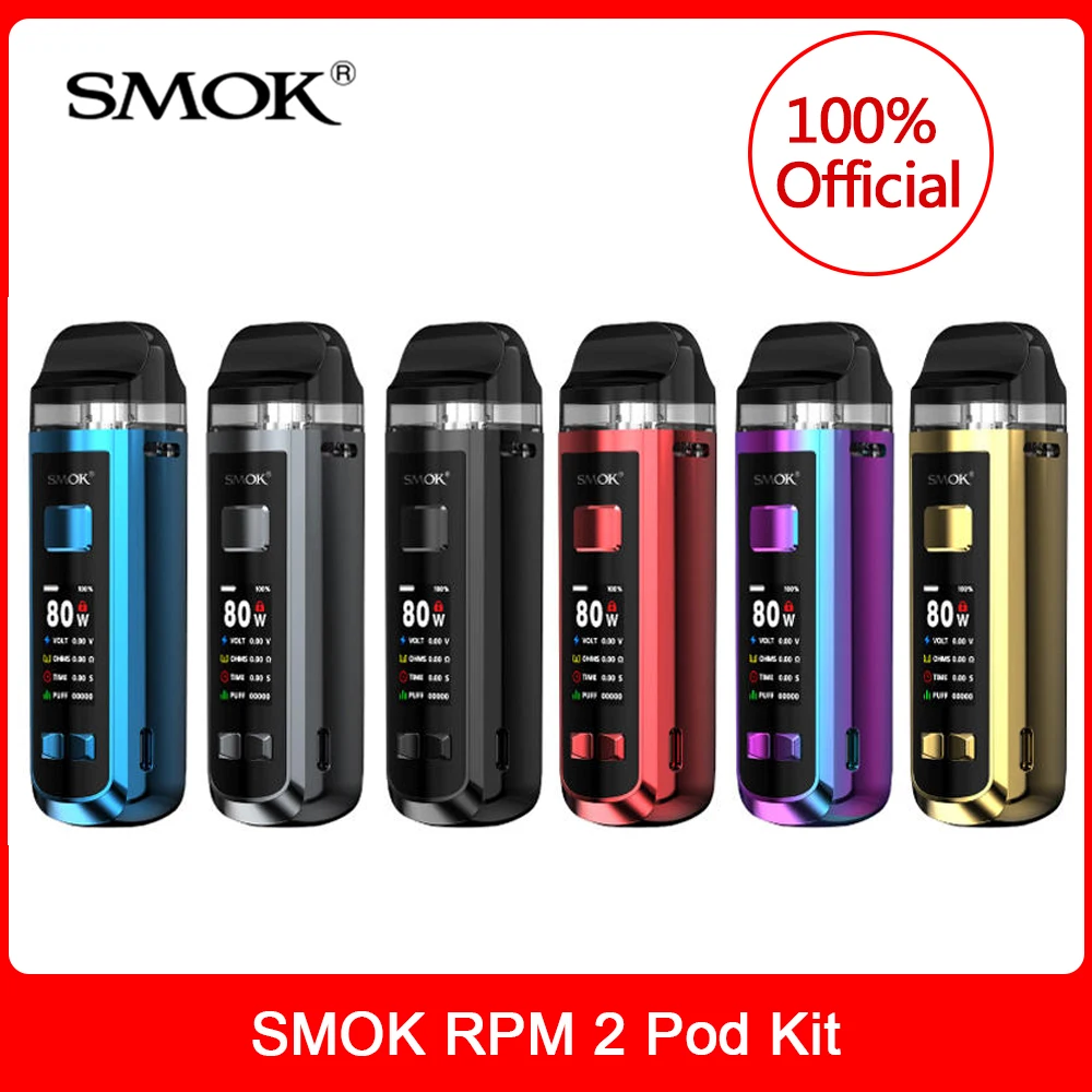 Оригинальный SMOK RPM 2 Pod Mod Kit 80 Вт 2000 мАч электронная сигарета испаритель 7 мл POD &amp RPM2