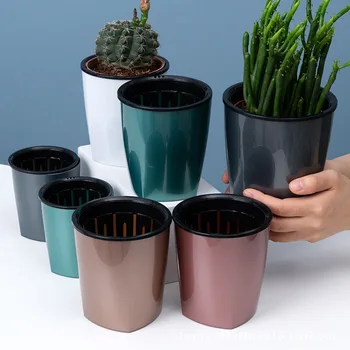 

Plant Flower Pot Automatic Water-absorbing Flower Pots Green Plants Balcony Office Home Succulent Creative Flower Pots