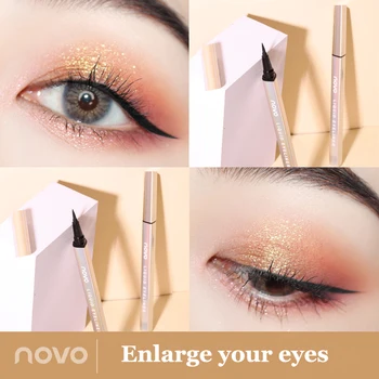 

Novo matte eyeliner pencil long lasting waterproof rainbow silver heart cutter apperance liquid black eyeliner pen BN243