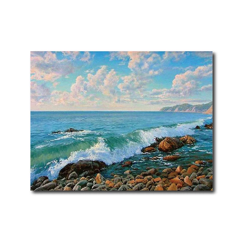 

Frameless White clouds by the sea DIY Digital Oil Painting By Numbers Europe Abstract Canvas Painting For Living Room Wall Art