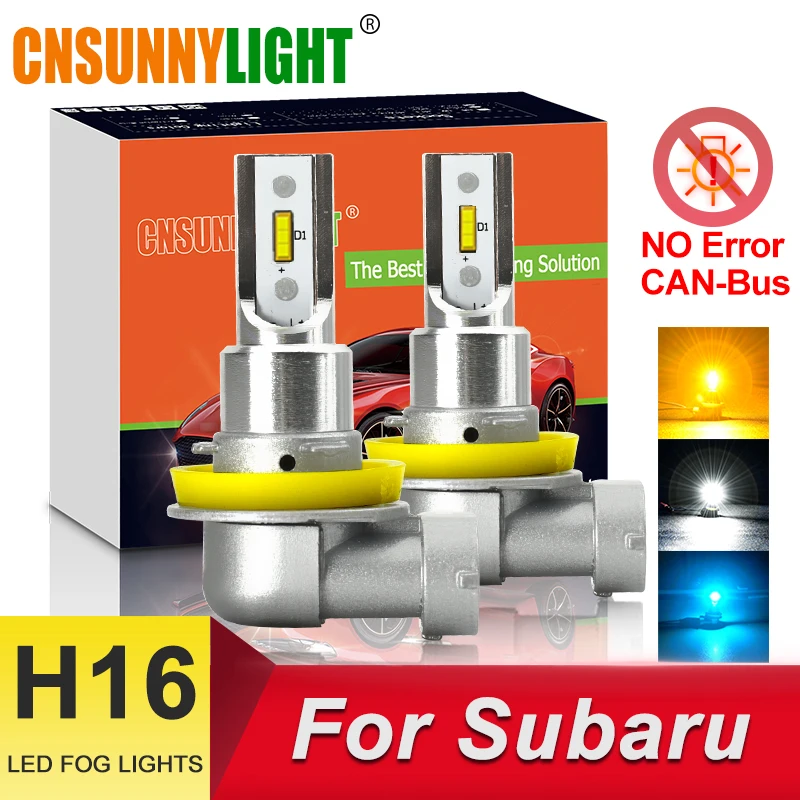 CNSUNNY светильник B1 H16 H11 H8 светодиодный автомобильный противотуманный светильник 24 Вт 2400Lm 3000 К желтый 6000 К белый 8000 к авто DRL лампа CANBus противотуманные лампы для Subaru
