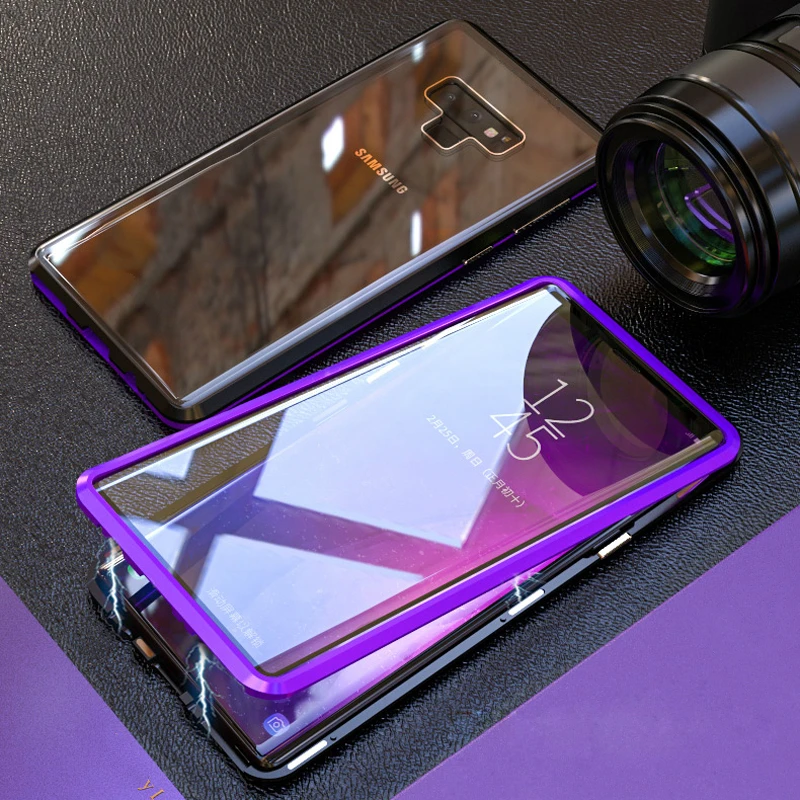360 Полный чехол для samsung Galaxy S8 Plus S8Plus S9 Note 9 8 магнитный металлический бампер закаленное стекло чехол для samsung S8 чехол coque