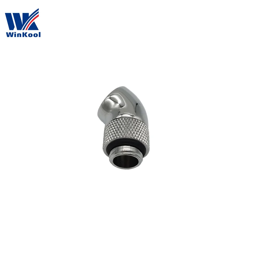 Silver WinKool 45 Degree Male to Female Rotary Angle Fitting Adapter With G1/4'' Threads for Water Cooling - Цвет лезвия: Silver