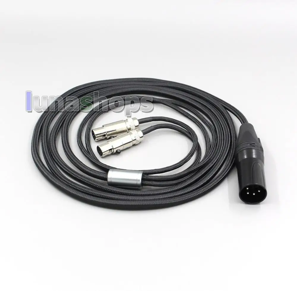 LN006077 XLR сбалансированный тканевый OD 5 мм OCC чистый посеребренный кабель для наушников для Audeze LCD-3 LCD3 LCD-2 LCD2 g