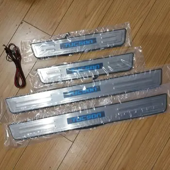 

High quality stainless steel LED light welcome pedal cold light door FOR Hyundai TUCSON 2006-2013 Car accessories
