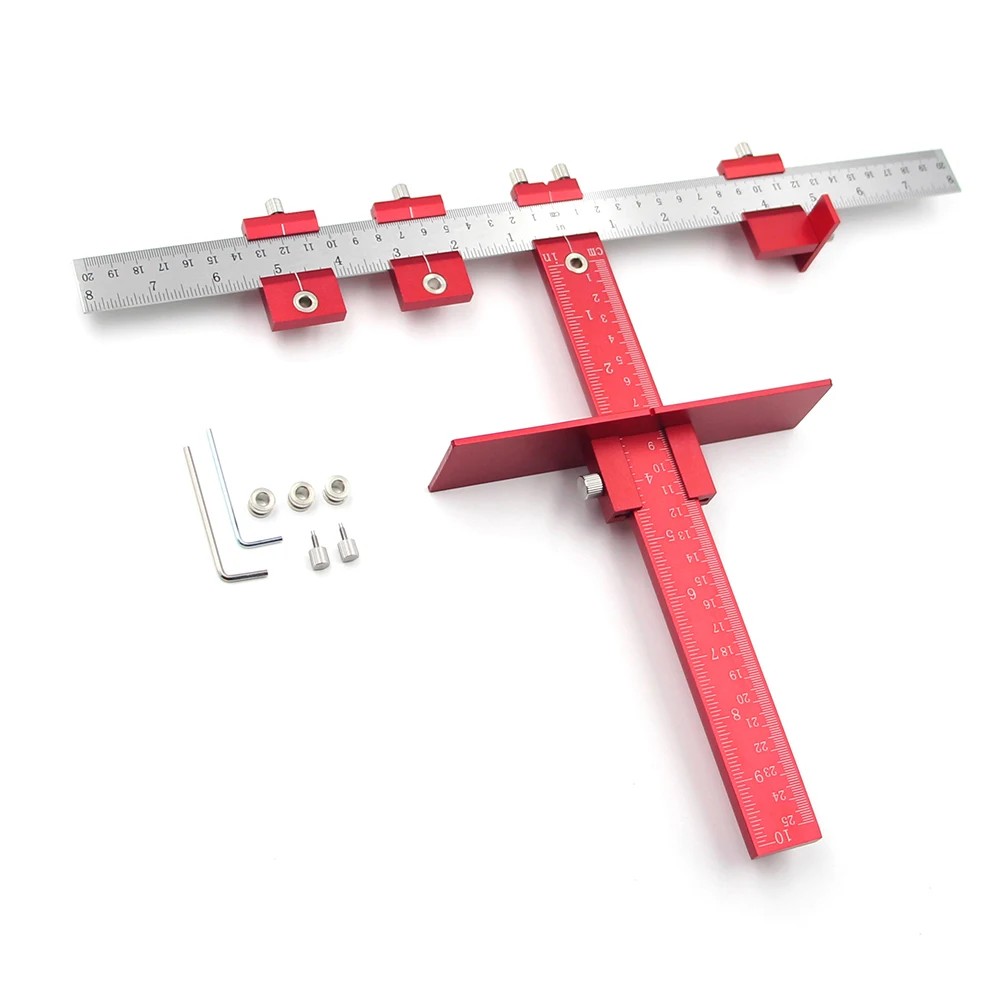 

Aluminum Alloy Metric/Inch Cabinet Hardware Jig Drill Guide Cabinet Handle Template Jig
