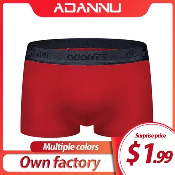 

ADANNU Brand Men Underwear Cotton Sexy Boxer Cueca Tanga Male Pants Comfortable Underpants Breathable U Pouch Men Boxer Shorts