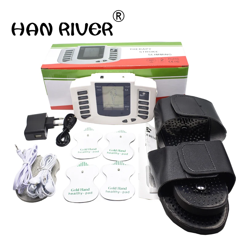 

JR-309 Electrical Stimulator Full Body Relax Muscle Massager Pulse Tens Acupuncture Therapy Slipper Electrode Pads