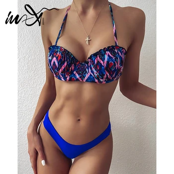 

In-X Sexy ruffles bikini Push up swimwear women 2020 Underwire swimsuit women Retro string biquini Swim suit bathing suit new