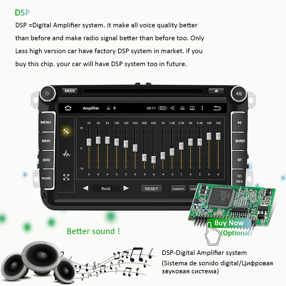Excellent 8 Core 4G RAM 64G Android 9.0 2 DIN Car dvd Player GPS for VW/GOLF 5 6/Polo/Passat/CC/B6/B7/Skoda/SEAT/Leon car radio Multimedia 1