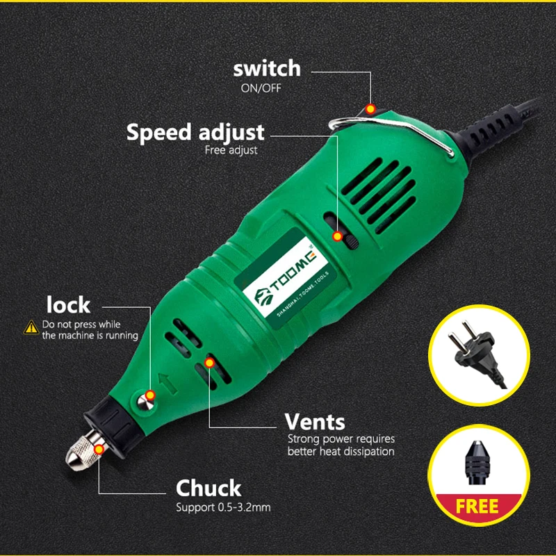 Pinkman Mini Dremel Grinder Electric Drill Engraver Drilling Machine Power Tools Mini Rotary Tool Accessories Set Flexible Shaft
