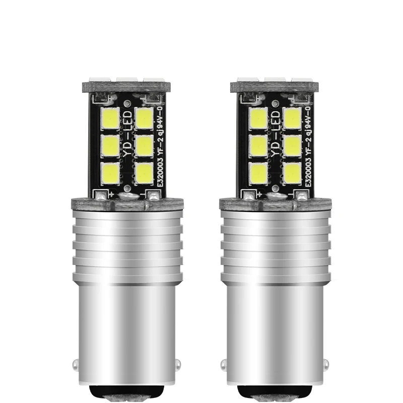 2 шт. автомобильный 1156 7440 7443 BA15S P21W 15 SMD 2835 Canbus светодиодный Авто индикатор мигающие