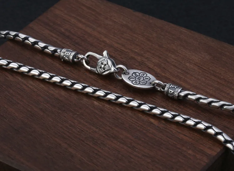 FNJ ожерелье из змеиной цепочки 925 серебро 3 мм 50 см до 70 см тонкий S925 серебро женские мужские ожерелья для изготовления ювелирных изделий крест лотоса