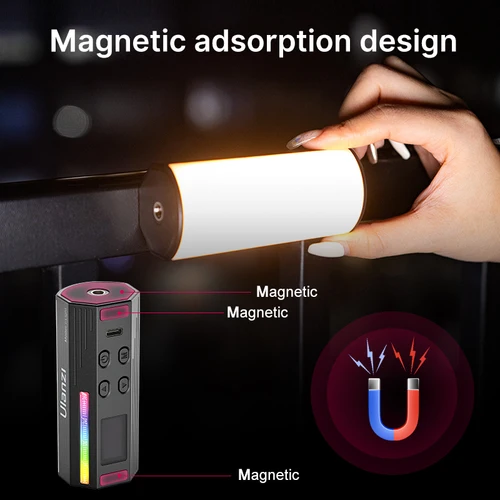 VIJIM Ulanzi i-Light 미니 RGB 튜브 라이트, 휴대용 LED 사진 스틱, 비디오 필 램프, 마그네틱 2500-9000K, 브이로그 유튜브용 4