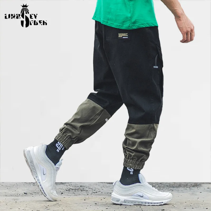 Lindsey Seader Harajuku Streetwear Pants Joggers Color Block Patchwork Men Hip Cargo Pant Pockets Track Trousers Harem | Мужская одежда
