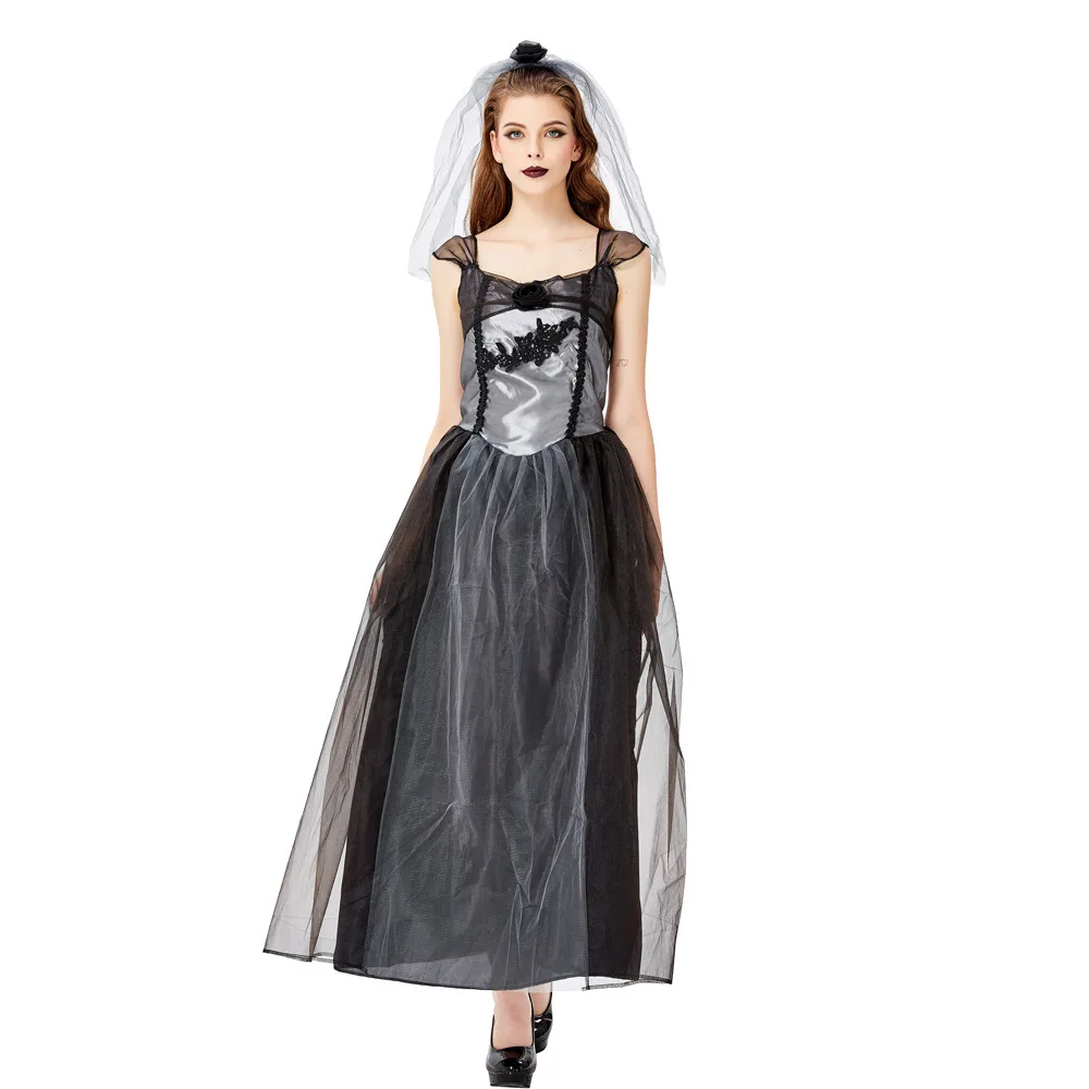 

Halloween Ghost Bride Costume Devil Witch Vampire Disguised Hell God Of Death Bride Uniform