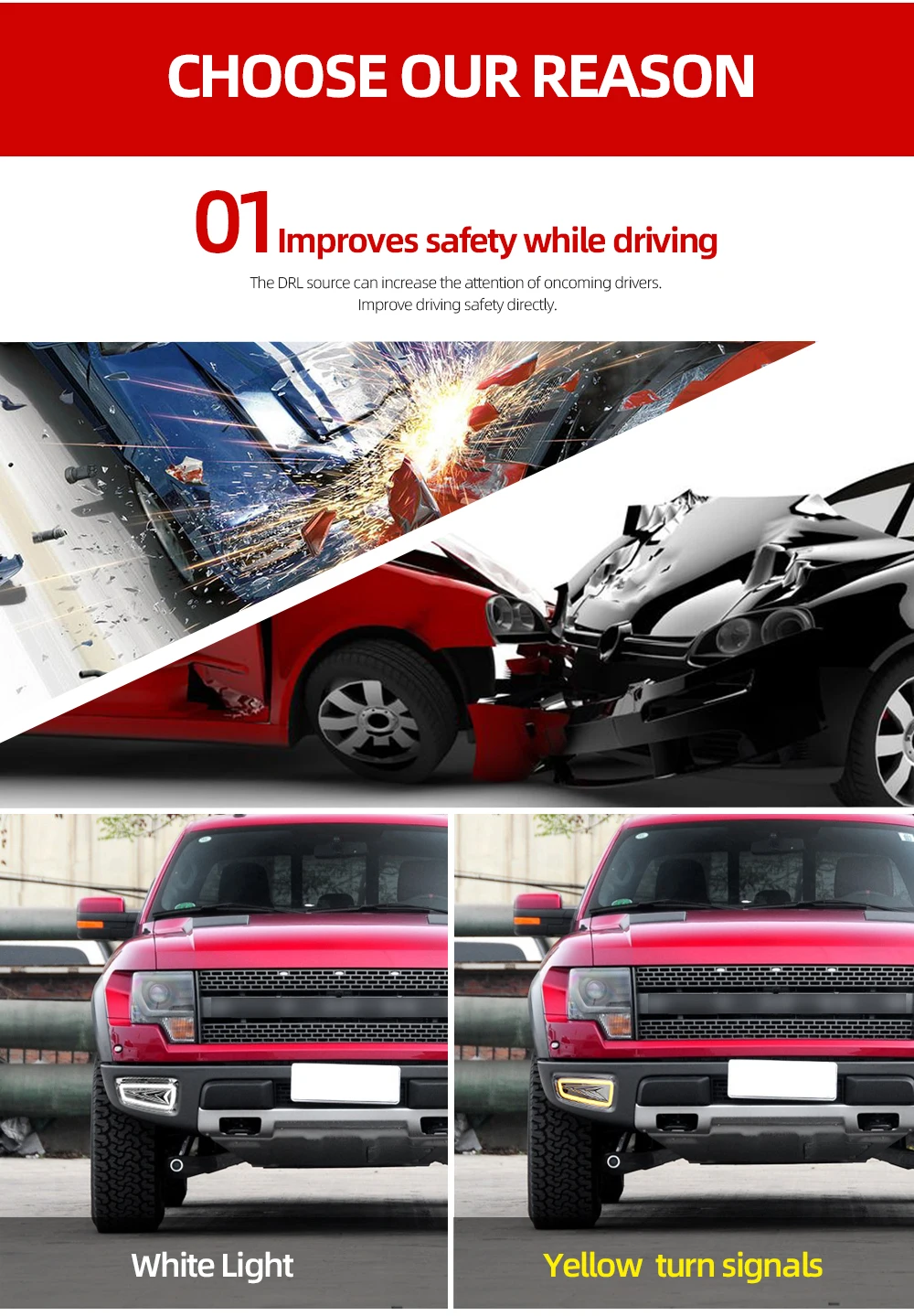 CSCSNL 2 шт для Ford Raptor F150 2010 2012 2013 светодиодный DRL Дневной светильник спереди бег светильник тумана светильник