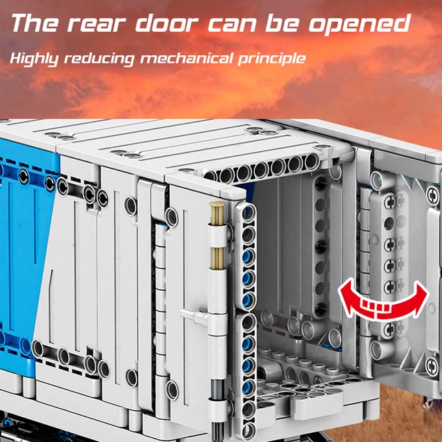 Technical Remote Control Diy Model Assembly Toys Long-distance Transport Box Truck Building Block  Bricks Gifts for Boys Friends 5