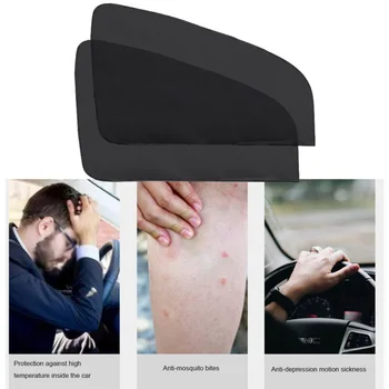 

4Pcs Sunshade Car Front+Rear Side Window Visor Shield UV Protection Magnetic