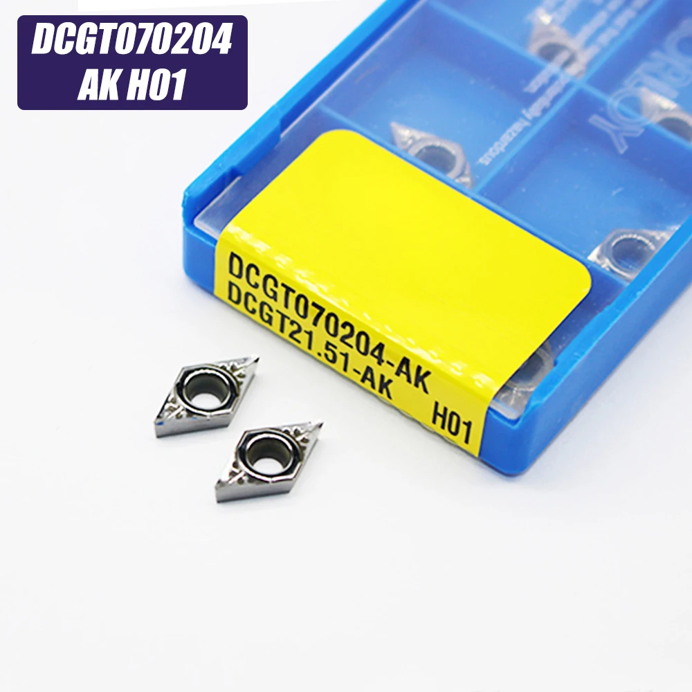 10 шт. DCGT070204 AK H01 DCGT 070204 алюминиевый резак лезвие вставка для режущего инструмента
