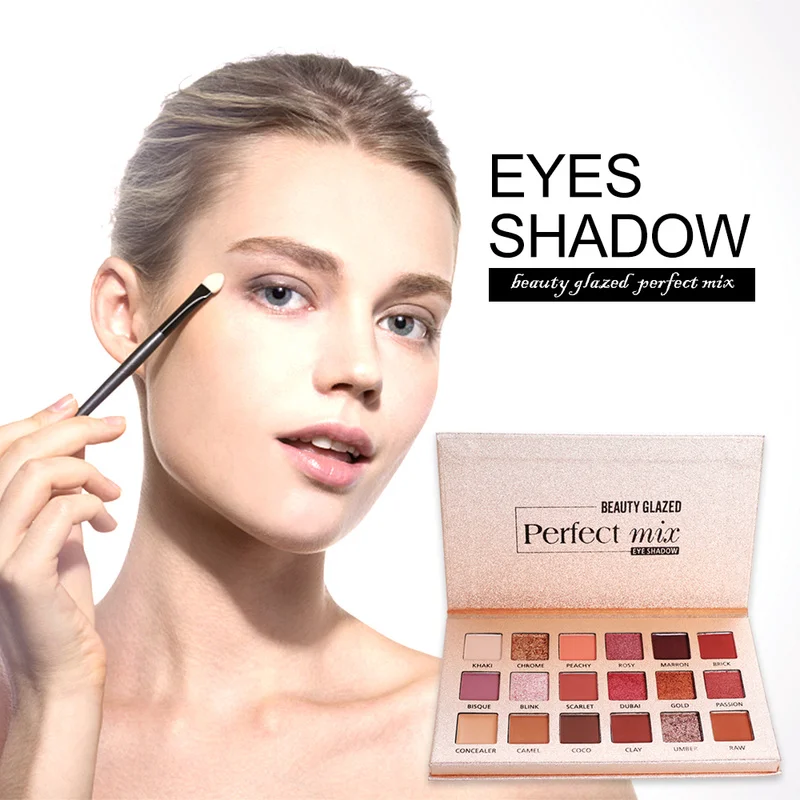 

NEW 18 Color Beauty Glazed Eye Shadow Palette Beauty Make Up Cosmetic Waterproof Highlight Matte Glitter Eyeshadow Powder TSLM1