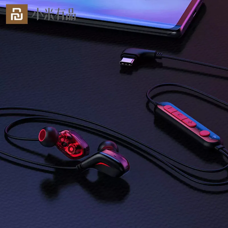 

2020 Youpin 3D Gaming Earphone Stereo Sound RGB Lighting Effect Hanging Ear Adjustable Music Headphone Type-C Charging Headsets