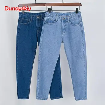 

Dunayskiy Jeans Woman Loose Boyfriend Autumn Winter Vintage Washed Denim Jeans High Waist Slim Korean Style Harem Pants Trousers