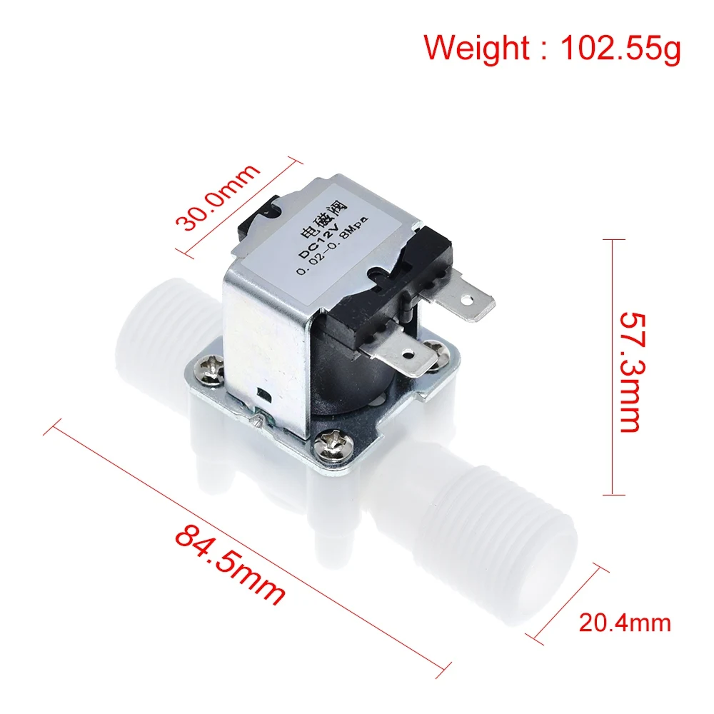 1/2" Plastic Solenoid Valve 12V 24V 220V Magnetic Washing Machine Dispenser Drinking Water Pneumatic Pressure Controller Switch