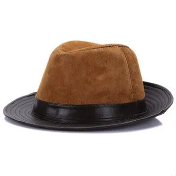 SHALUOTAOTAO качественная шляпа из натуральной кожи для мужской моды овчины Fedoras осень зима тренд элегантный джаз шляпа Sombreros - Цвет: Style 2