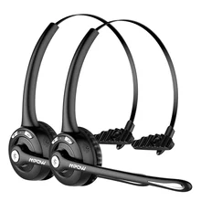 

2 Pack BH453 Pro Wireless Headphone Bluetooth Headset With 16 Hour Talking Time For Computer Skype Car Driver Call Center Skype