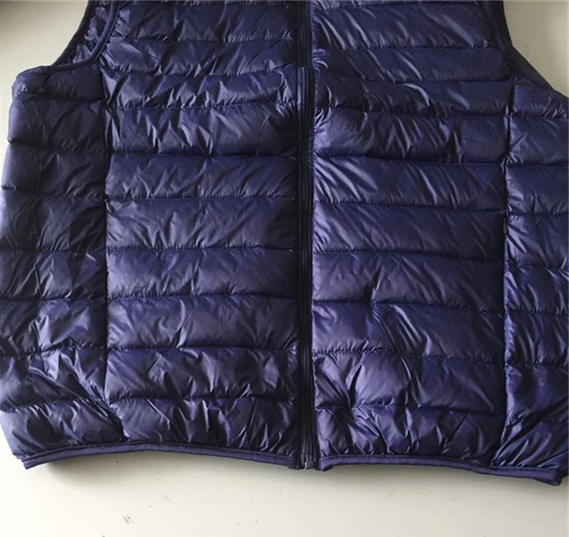 Men Thin Domn Vest Casual Light Men Down Vest Top Selling Zipper Big Size New Arrival 6 Colors Male White Duck Down Vest MWB014
