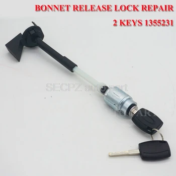 

Metal Front Bonnet Hood Release Lock Assembled Repair Kit Latch With 2 Keys For Ford Focus MK2 2004-2012 1355231