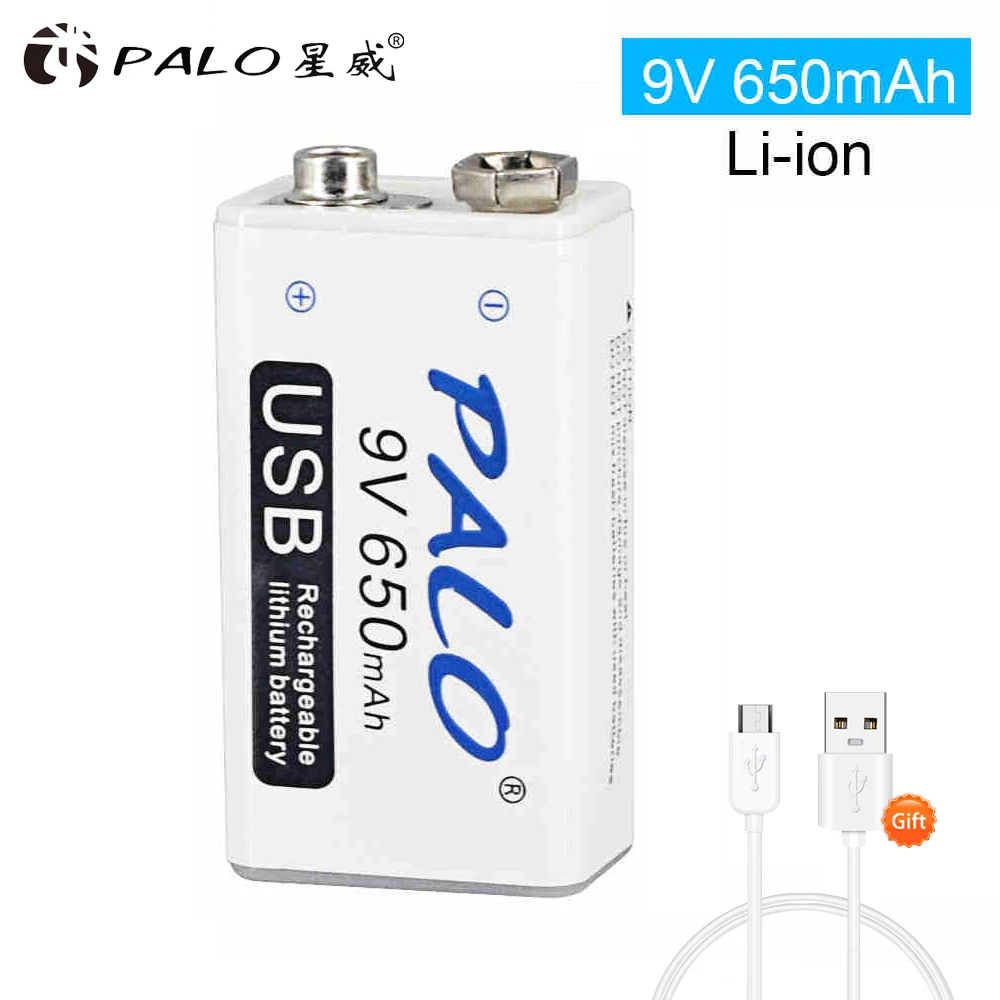 9V литий-ионная аккумуляторная батарея 6F22 650mAh батарея 9v литиевая батарея для игрушки пульт дистанционного управления KTV мультиметр микрофон с usb - Цвет: 1 pcs