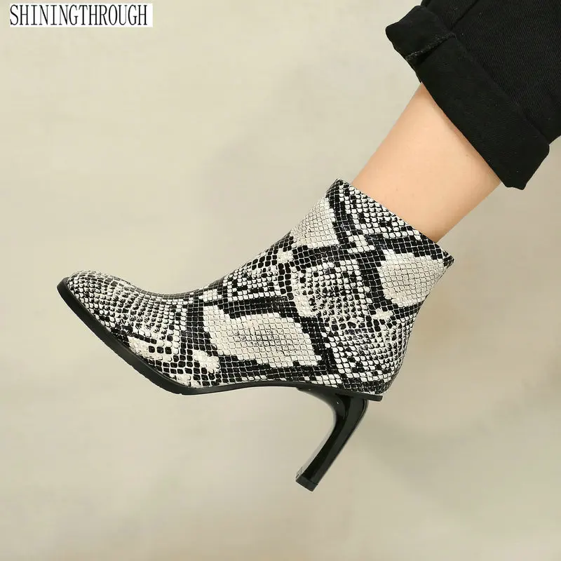 

Brand High Quality Genuine Leather Ankle Boots square Toe Party Wedding Shoes Woman High Heels Pumps Female Basic Boots