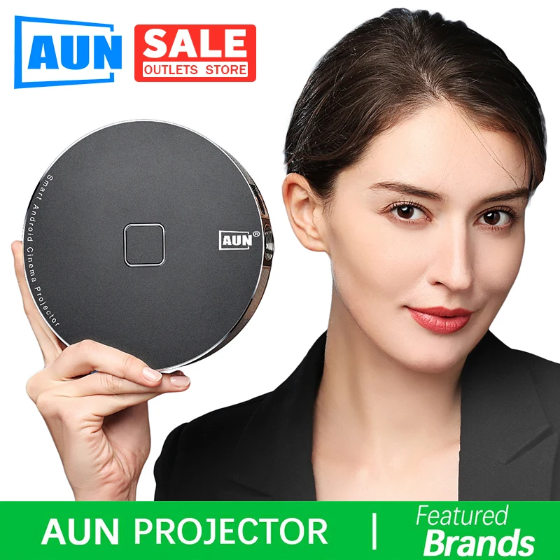 3D проектор AUN разрешение 1280x720 аккумулятор мАч Android WIFI. Мини для домашнего