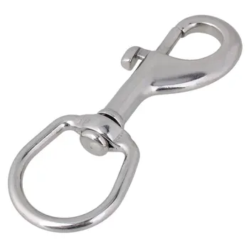 

2pcs 304 Stainless Steel Swivel-Eye Bolt Snap Hook Hooks safety Buckle Round for key chains pet chain camping climbing tiedowns