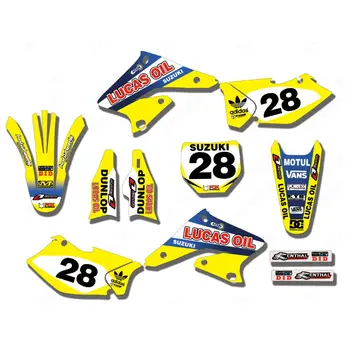 

New Full Graphics Decals Stickers Custom Number Name Glossy Bright Stickers Waterproof for Suzuki RMZ250 2004-2005