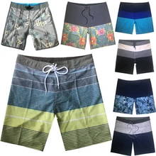 Летние полосатые шорты с цветочным рисунком эластичные тканевые полосатые мужские пляжные шорты для плавания мужские пляжные шорты бордшорты