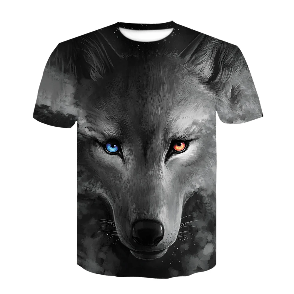 

New Summer T Shirt For Men Domineering Wolf 3d Print Animal Tees Shirt Homme Cool Men TShirt Fashion Tops oversized t-shirt