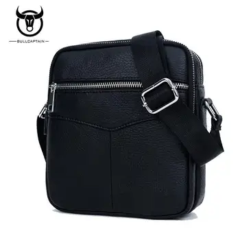 

BULLCAPTAIN Men's Tote Leather Zipper Crossbody Bag Well-known Brand, New Fashion Men's Leather Crossbody Bag Men's Shoulder