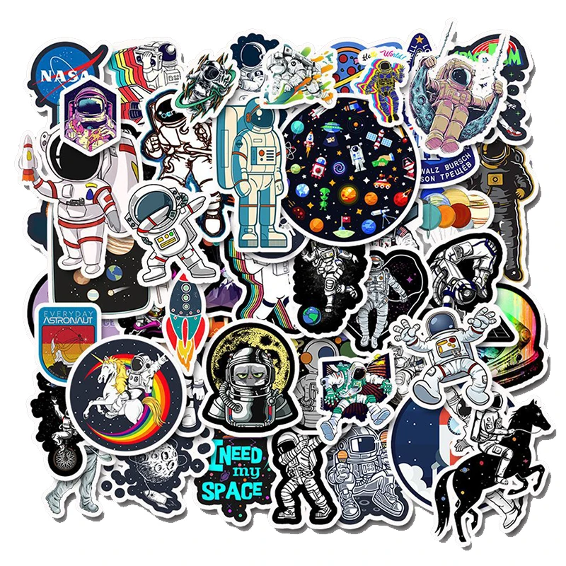 

10/30/50PCS Creative astronaut space character graffiti decoration suitcase car notebook skateboard helmet sticker wholesale