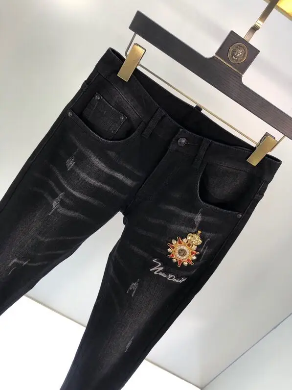 AH1274, модные мужские джинсы,, Подиумные, Роскошные, известный бренд, Европейский дизайн, вечерние, Стильная мужская одежда