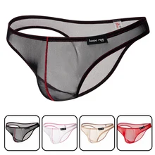 Мужские трусы-плавки в сеточку, сексуальные мужские прозрачные трусы, ультра-тонкие сексуальные трусы для геев, прозрачные трусики танга размера плюс, бандаж