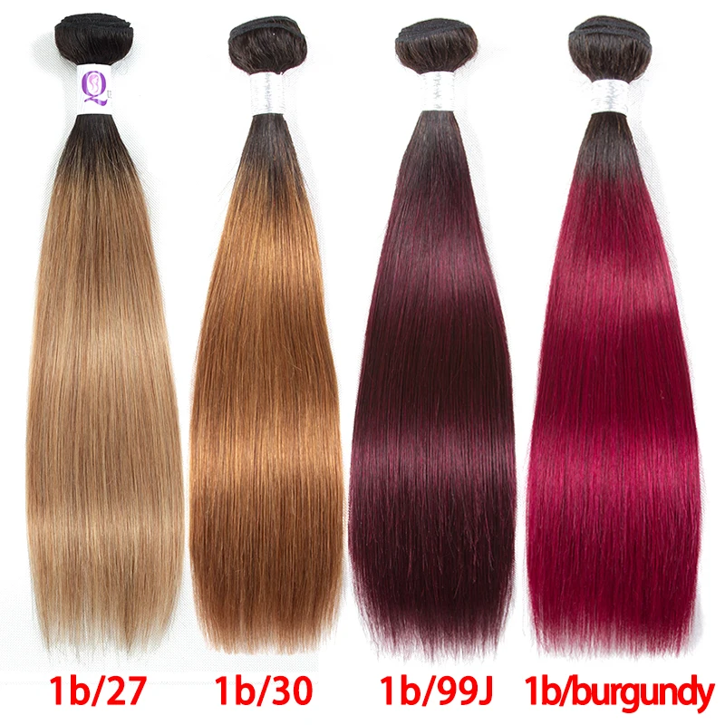 Comprar 1 3 4 piezas Ombre 613 Borgoña 99J paquetes de cabello Natural de tres tonos Remy paquetes de cabello brasileño paquetes de cabello humano recto