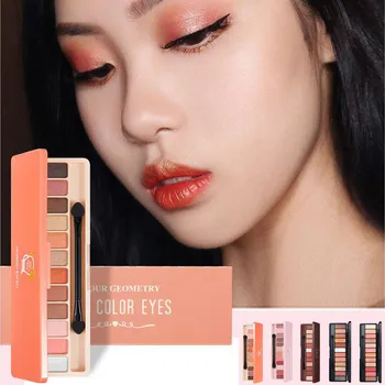 

Glitter Eyeshadow Pallete Matte Eye Shadow Palette Earth Color Pumpkin Lazy Girl Net Red Nude Makeup 12 Colors Make Up Palette