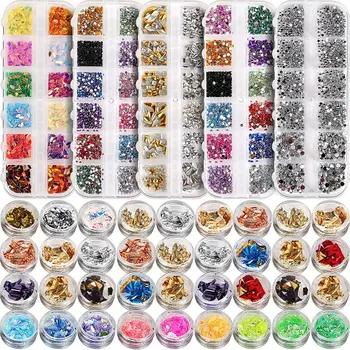 

Nails Rhinestones and Foils Flakes Professional Nail Decoration with Gems for Nails Stud Foil for Nails Art