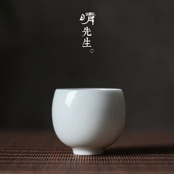 

Pure Manual Eggshell Ceramics Teacup Jindezhen Raw Ore Jade Mud Sweet White Glaze Kungfu Online Teacup Sip Tea Cup Private