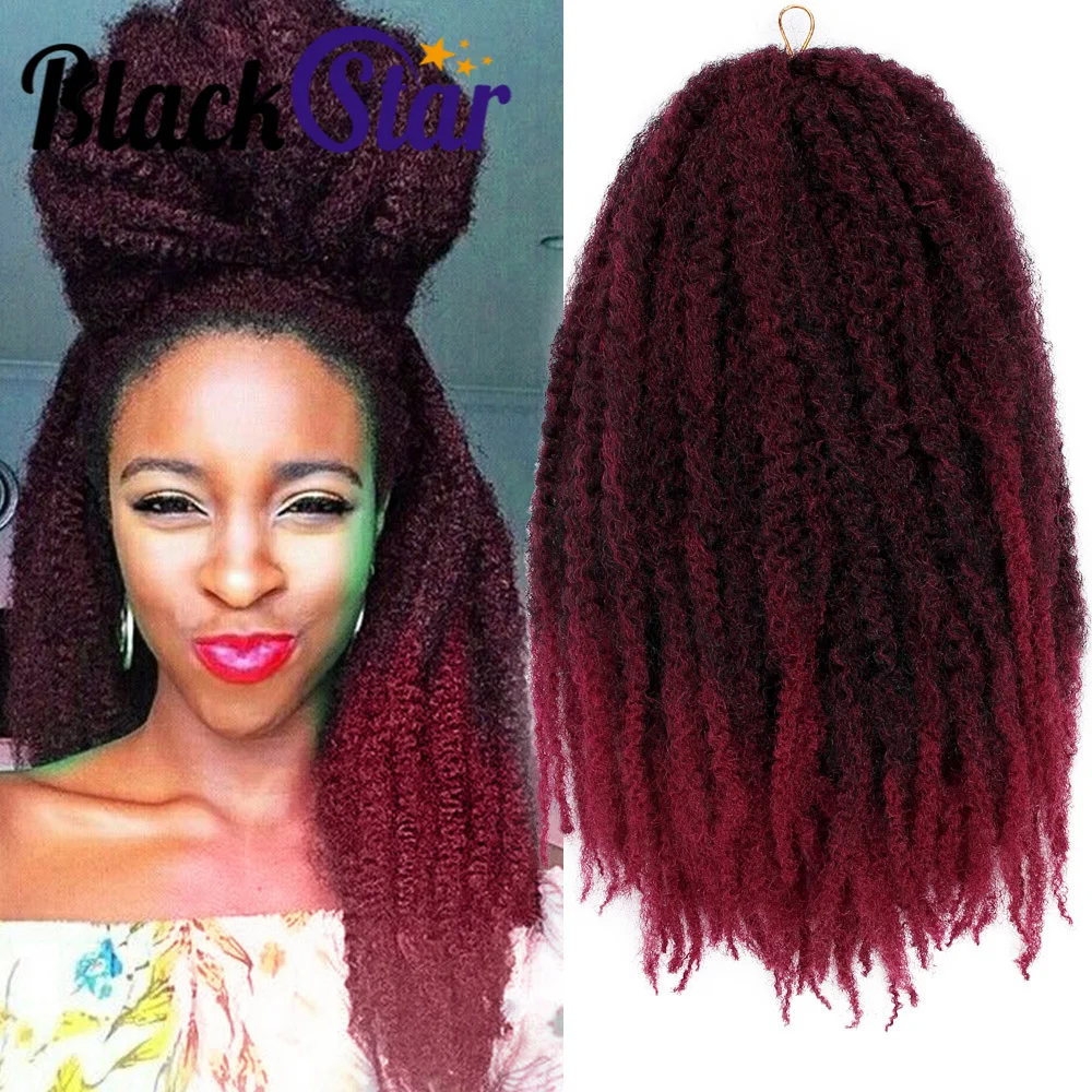 18 trenzas Marley giro cabello rizado Afro rizado Crochet trenzado de cabello sintético trenzas Marley extensiones de cabello para las mujeres al aire libre